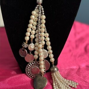 Chicos Elegant Pearl and Silver Necklace NWT